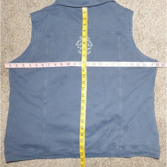 Vintage Harley-Davidson Motorcycle Ventura California Snap Up Blue Vest XL - Picture 10 of 10